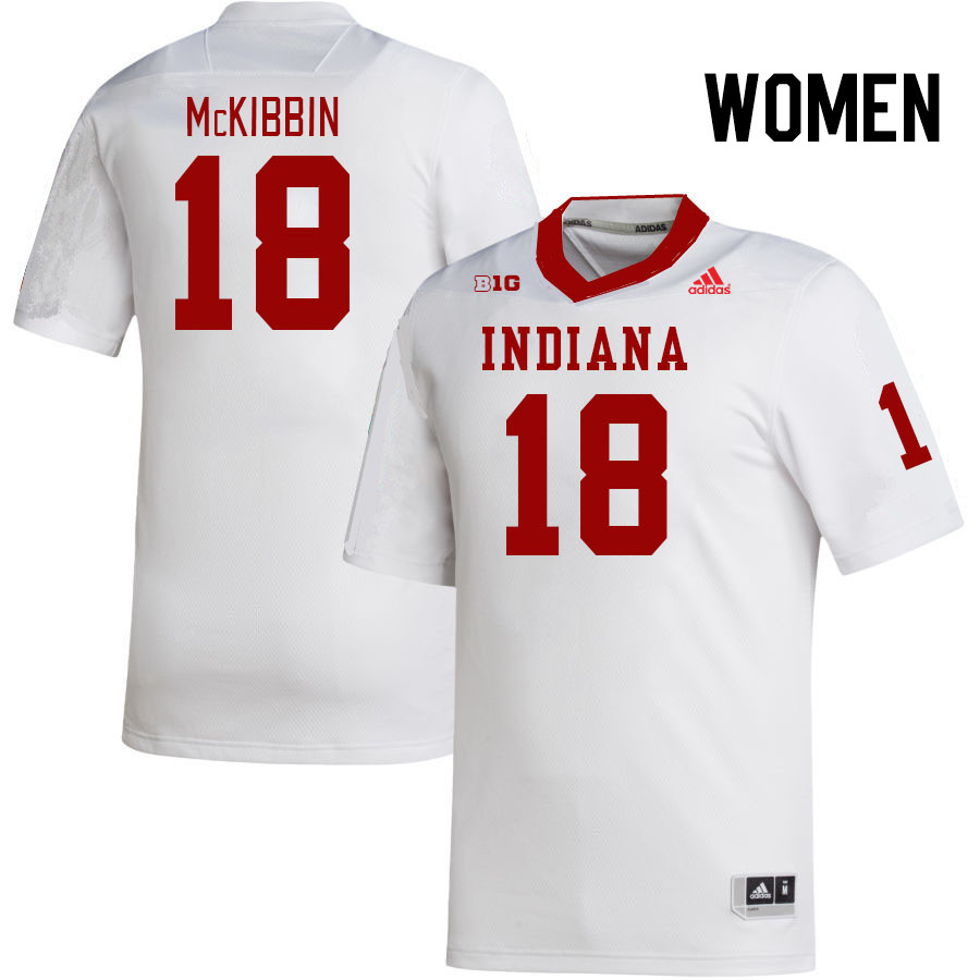 Women #18 Blaze McKibbin Indiana Hoosiers College Football Jerseys Stitched-White